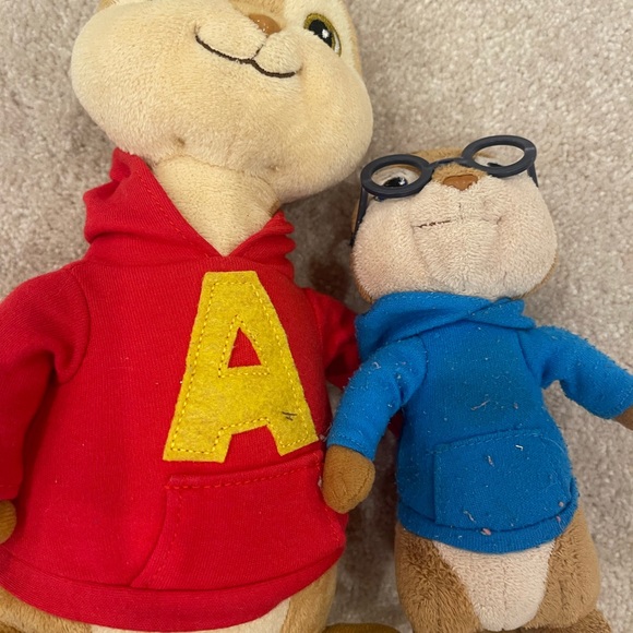 Alvin and the Chipmunks Alvin & Simon Plush Stuffed Animals Lot Set Bundle - Picture 3 of 4